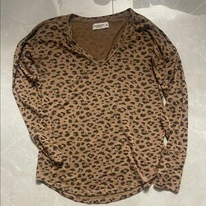 Abercrombie & Fitch Brown Fitted Long Sleeve Blouse